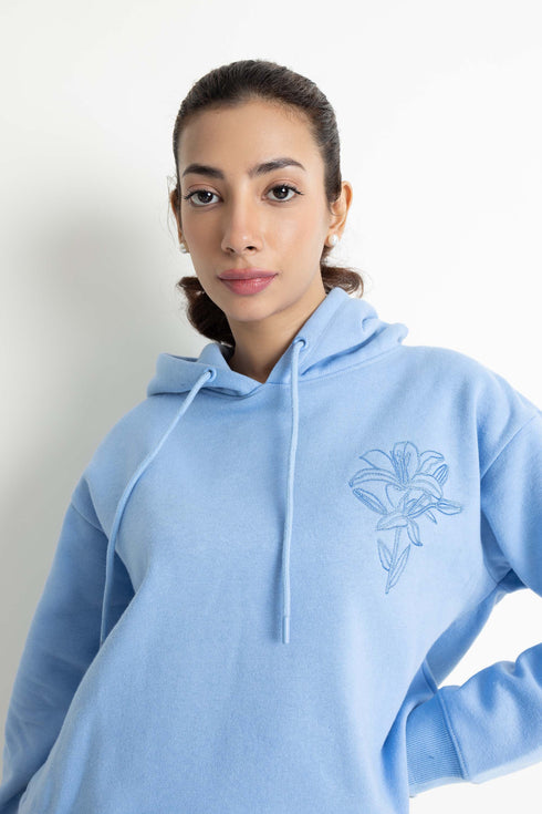 The Blue Embroidered Hoodie